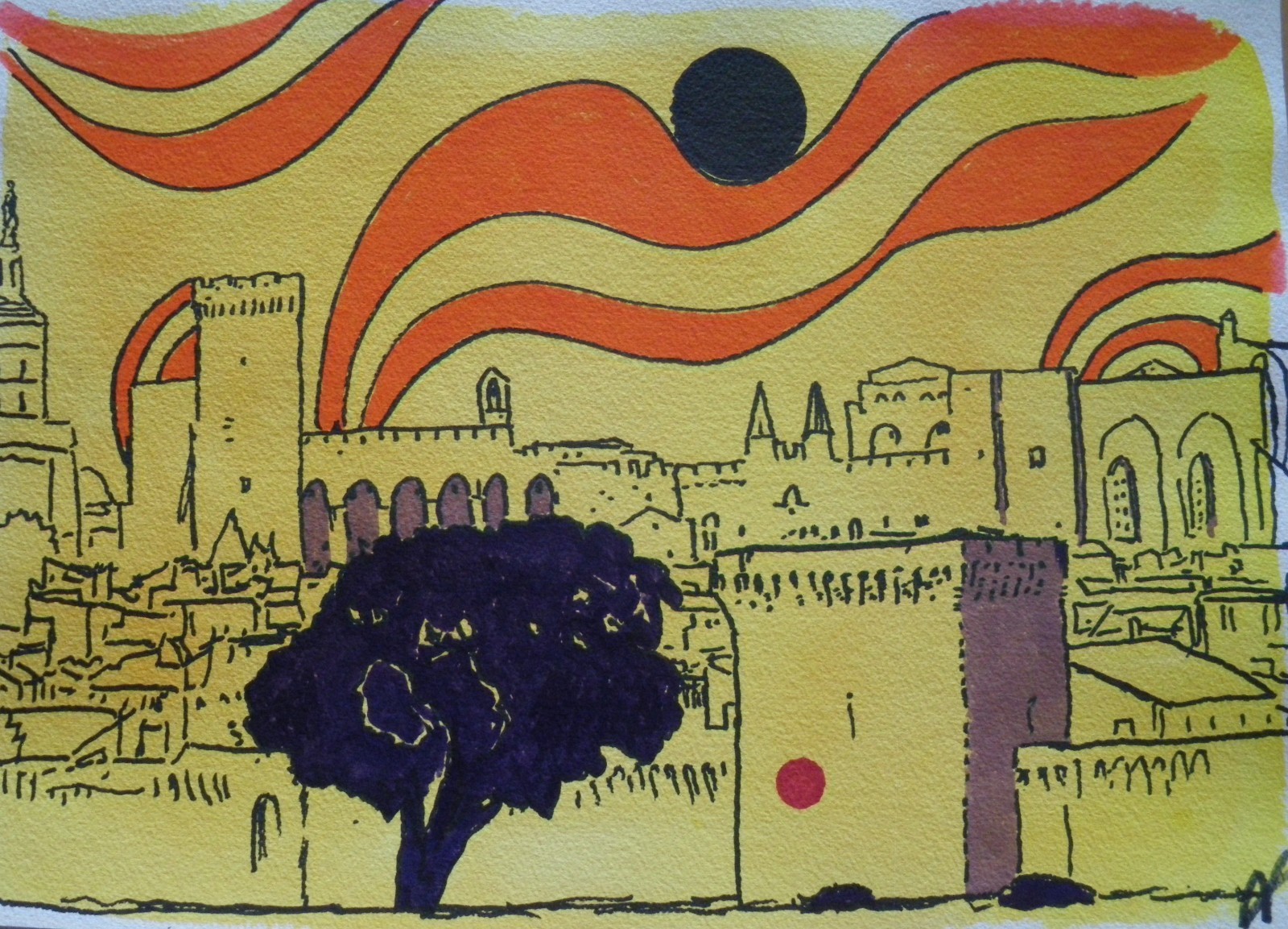 André Francis (1925-2019) (081) - watercolor - Avignon André Francis (1925-2019) (081) - watercolor - Avignon