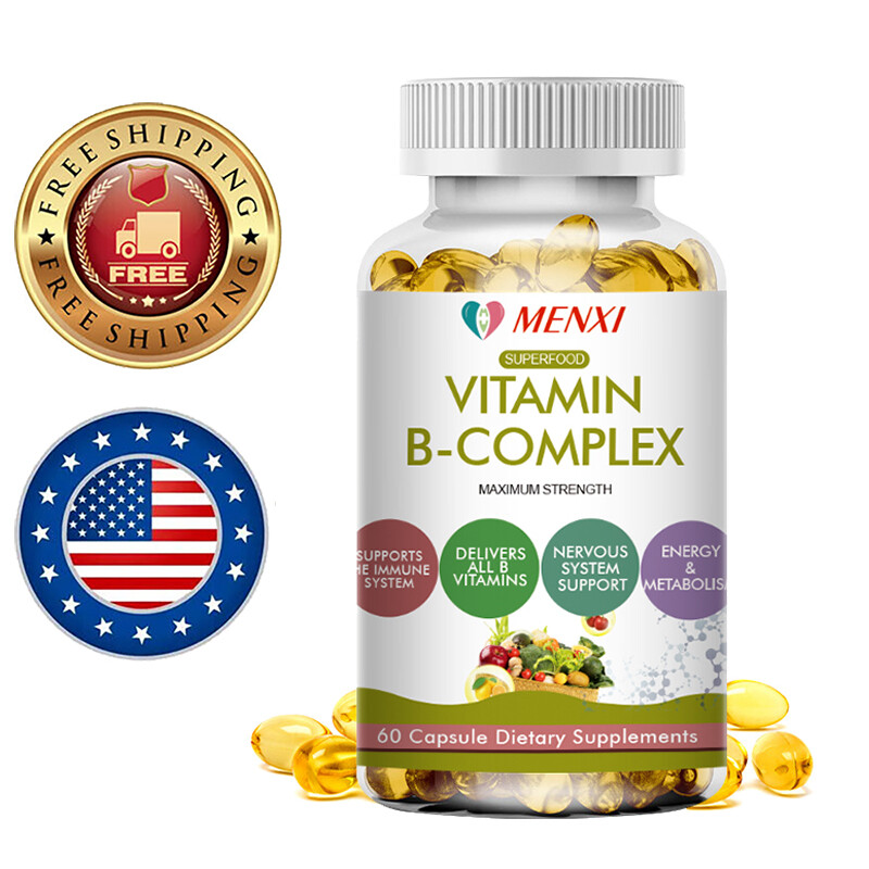 Vitamin B Complex Capsules With Vitamin B1, B2, B3, B5, B6, B12 - High Potency Vitamin B Complex Capsules With Vitamin B1, B2, B3, B5, B6, B12 - High Potency