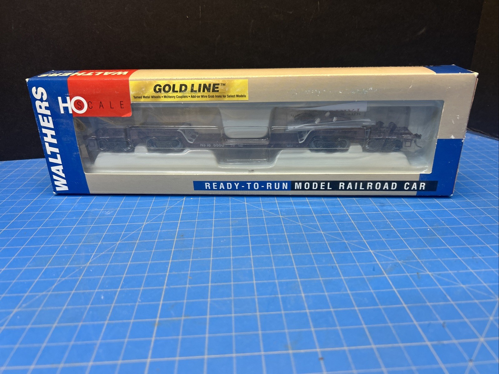 HO Walthers Gold Line Norfolk Southern 81’ 4 Truck Depressed Flat Car New