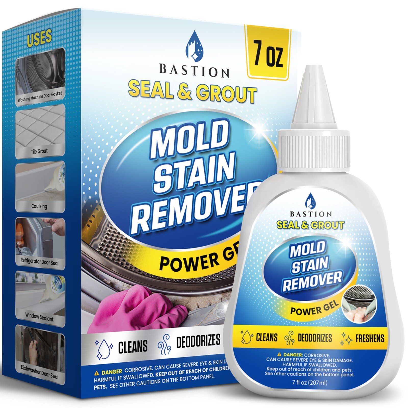 Mold Stain Remover Power Gel Cleaner for Front Loader Washing Machine Seal 7oz Mold Stain Remover Power Gel Cleaner for Front Loader Washing Machine Seal 7oz