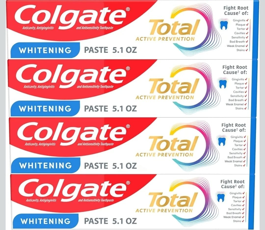 Colgate Total Active Prevention Whitening Toothpaste Mint Antibacterial 5.1 oz Colgate Total Active Prevention Whitening Toothpaste Mint Antibacterial 5.1 oz