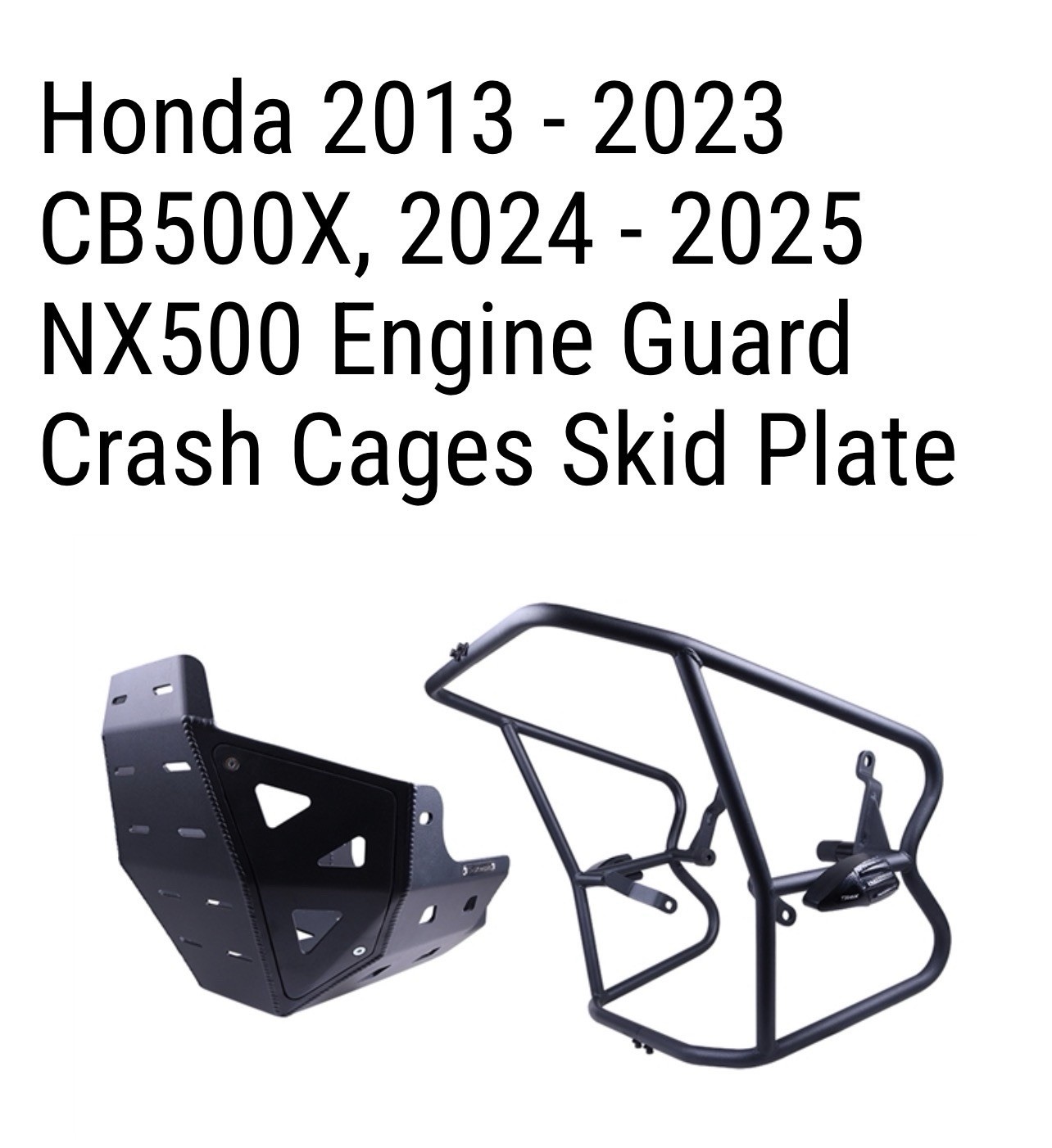 T-Rex Racing skid plate and crash bars for Honda NX500 and CB500X