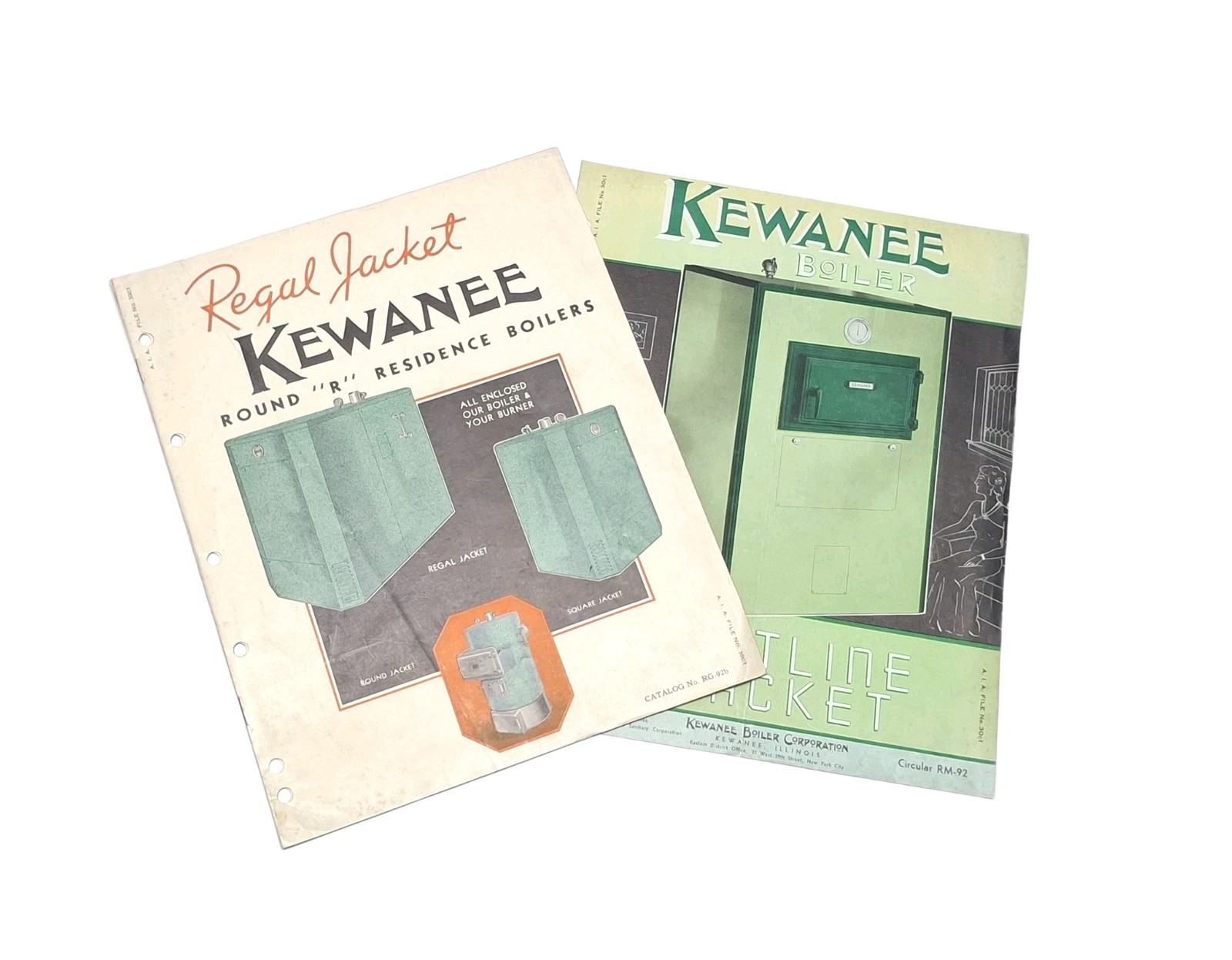 Kewanee IL Catalog Lot of 2 Smartline & Regal Jacket Boilers Advertising 1935