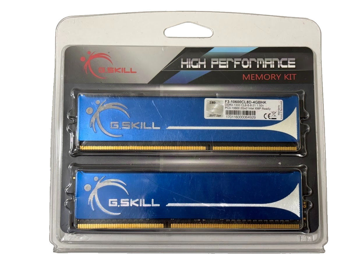 G.Skill X2 F3-10666CL8D-4GBHK 2Gb PC3-10666 1333Mhz DDR3 RAM