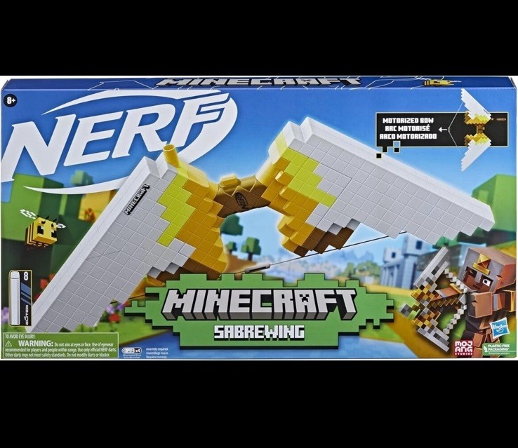 BRAND NEW Nerf Minecraft Sabrewing Motorized Bow Dart Blaster