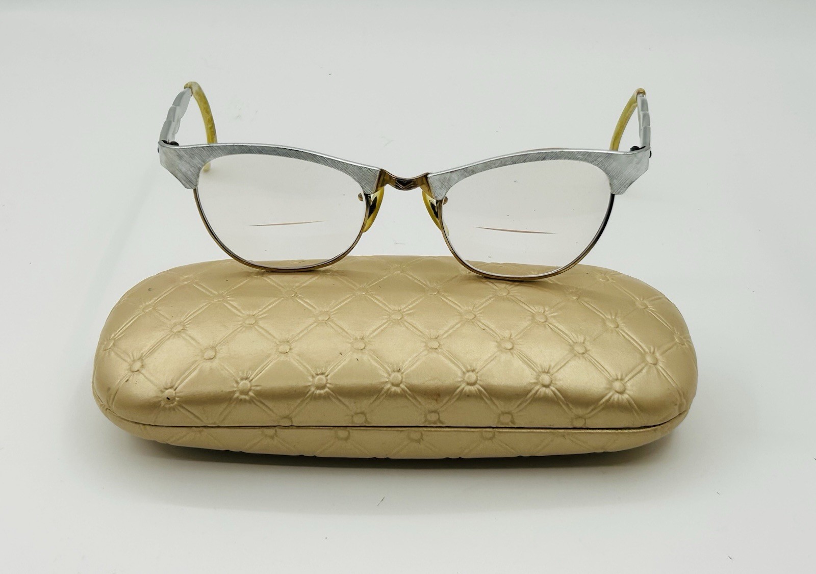Vintage Artcraft Eyeglass Frames 12K GF Browline Aluminum USA 1950s