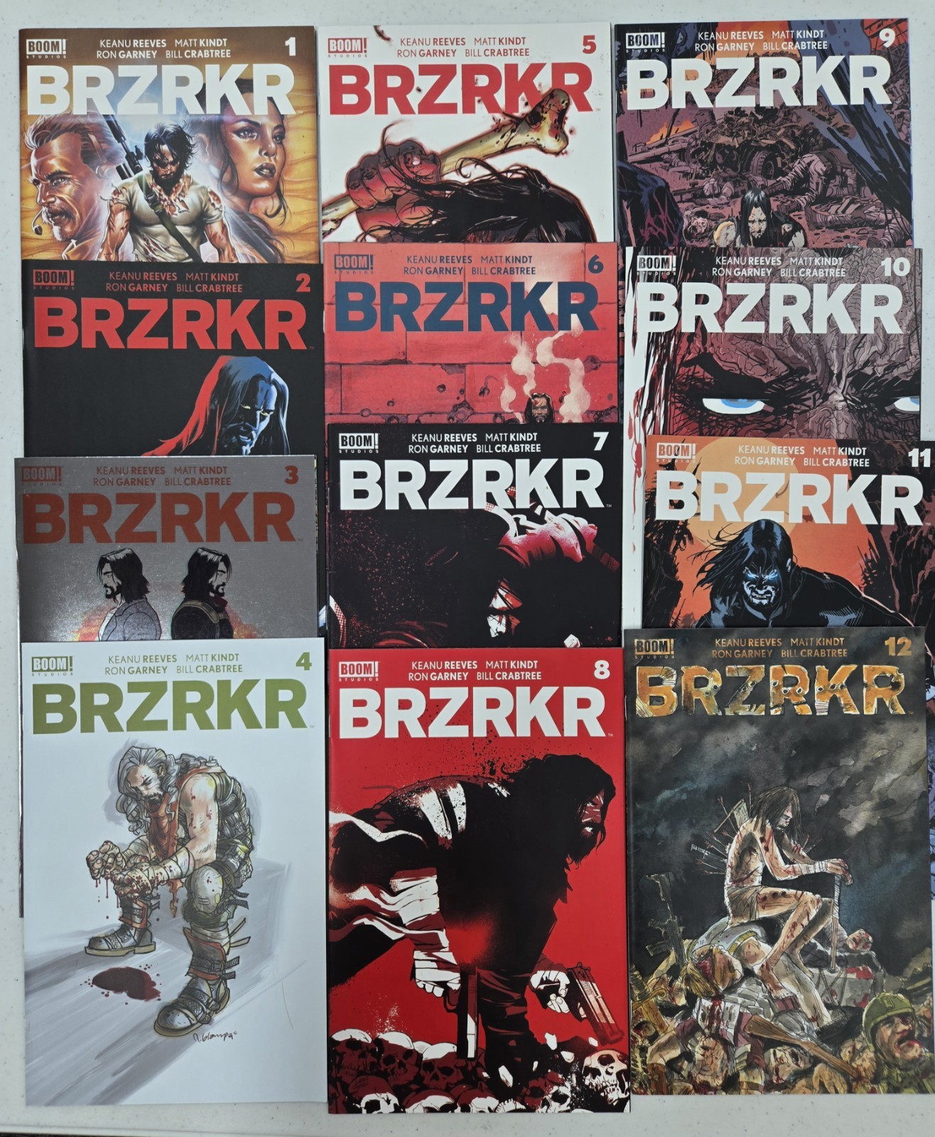 BRZRKR 1-12 Complete Set, Keanu Reeves, BOOM Studios All 1st Print BRZRKR 1-12 Complete Set, Keanu Reeves, BOOM Studios All 1st Print