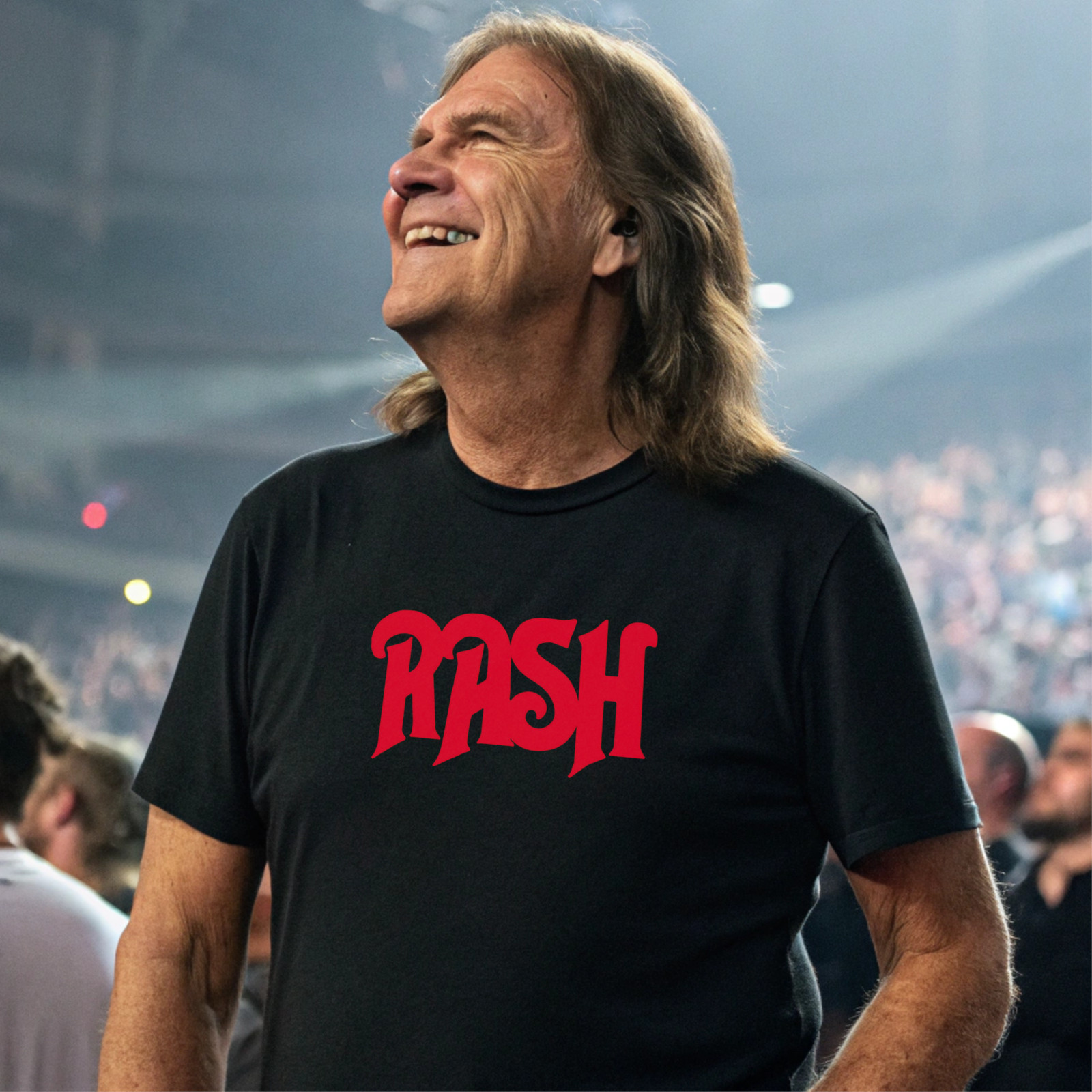 RASH Rush Geddy Lee Black T-Shirt - Soft modern fit Retro Rock tee Size S-3XL