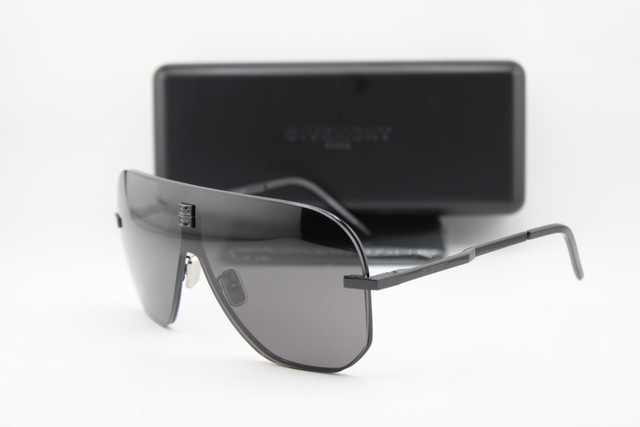 NEW GIVENCHY GV40087U 01A BLACK GUNMETAL SHIELD AUTHENTIC SUNGLASSES 136-0