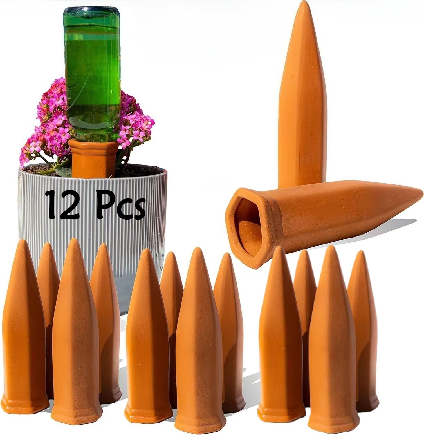 12 Packs Plant Self Watering Stakes Terracotta Watering Spikes for Indoor 12 Packs Plant Self Watering Stakes Terracotta Watering Spikes for Indoor