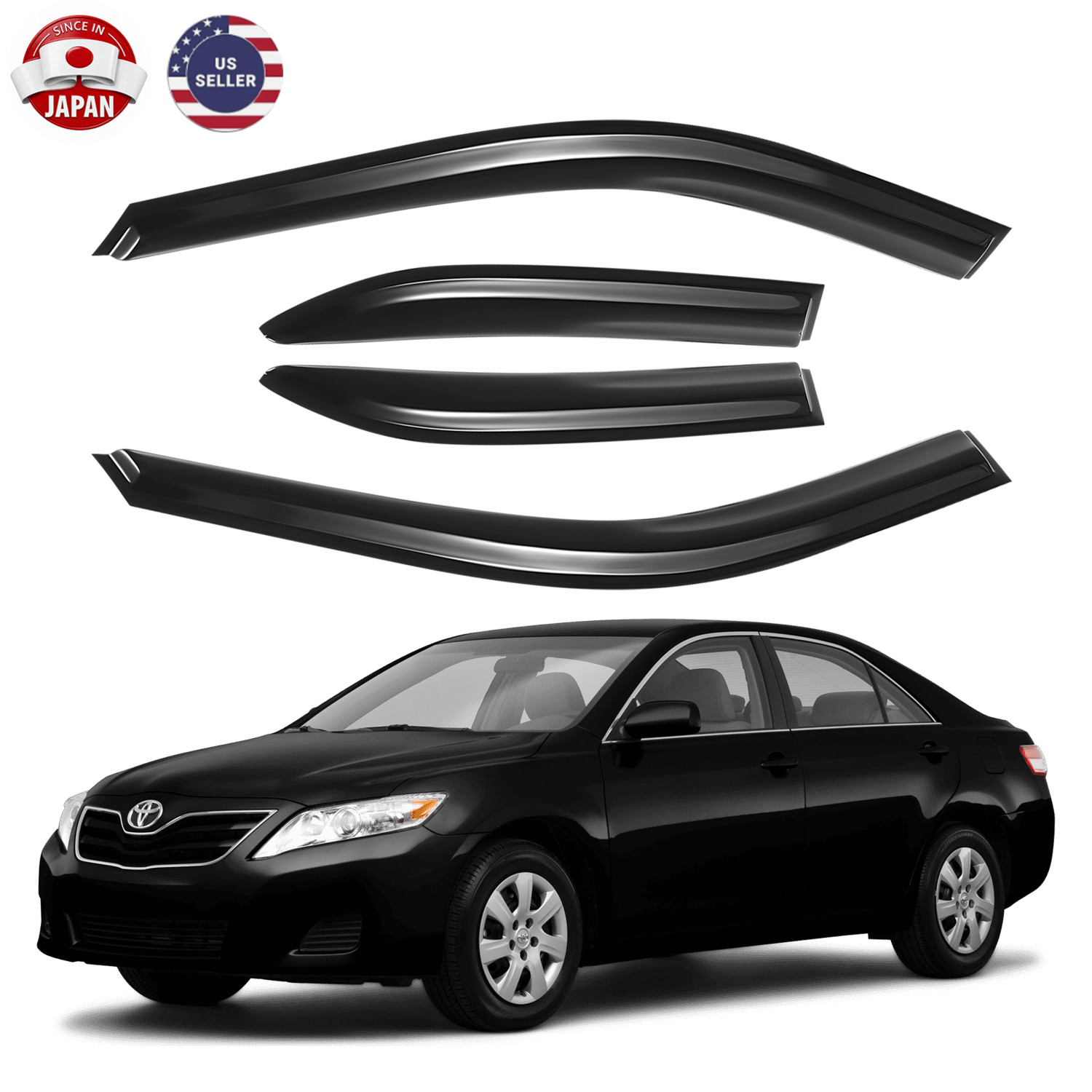 4X For Toyota Camry 4 Door Sedan Window Visors Rain Guards Deflector JDM.
