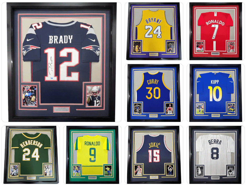 FRAME Custom Your Jersey 35x39 Professionally Matted 5x7 Photos 