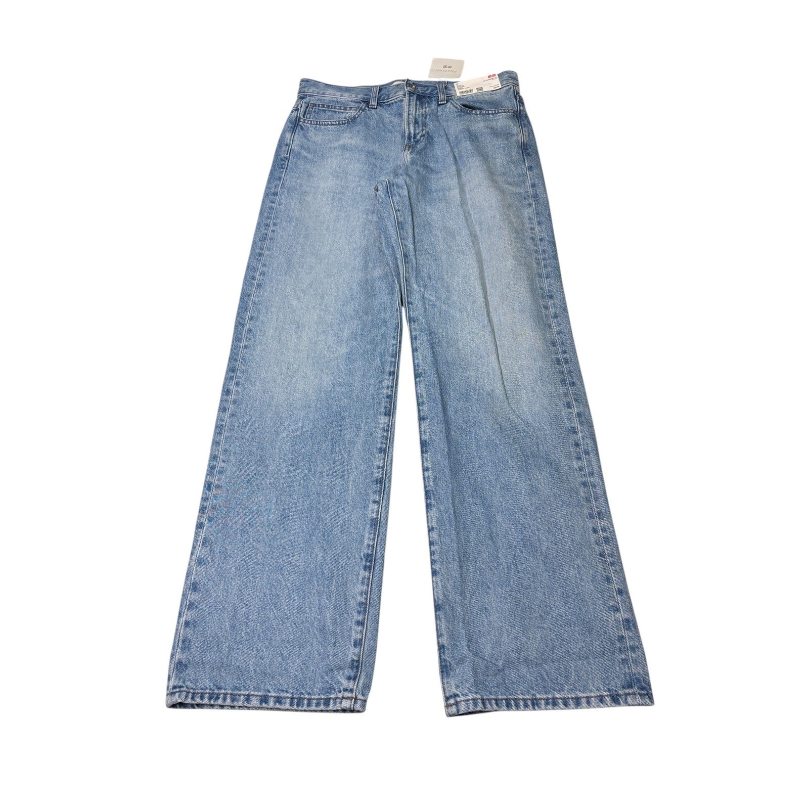 NWT JW Anderson Uniqlo Women Blue Straight Jeans 27x31 221-476209 NWT