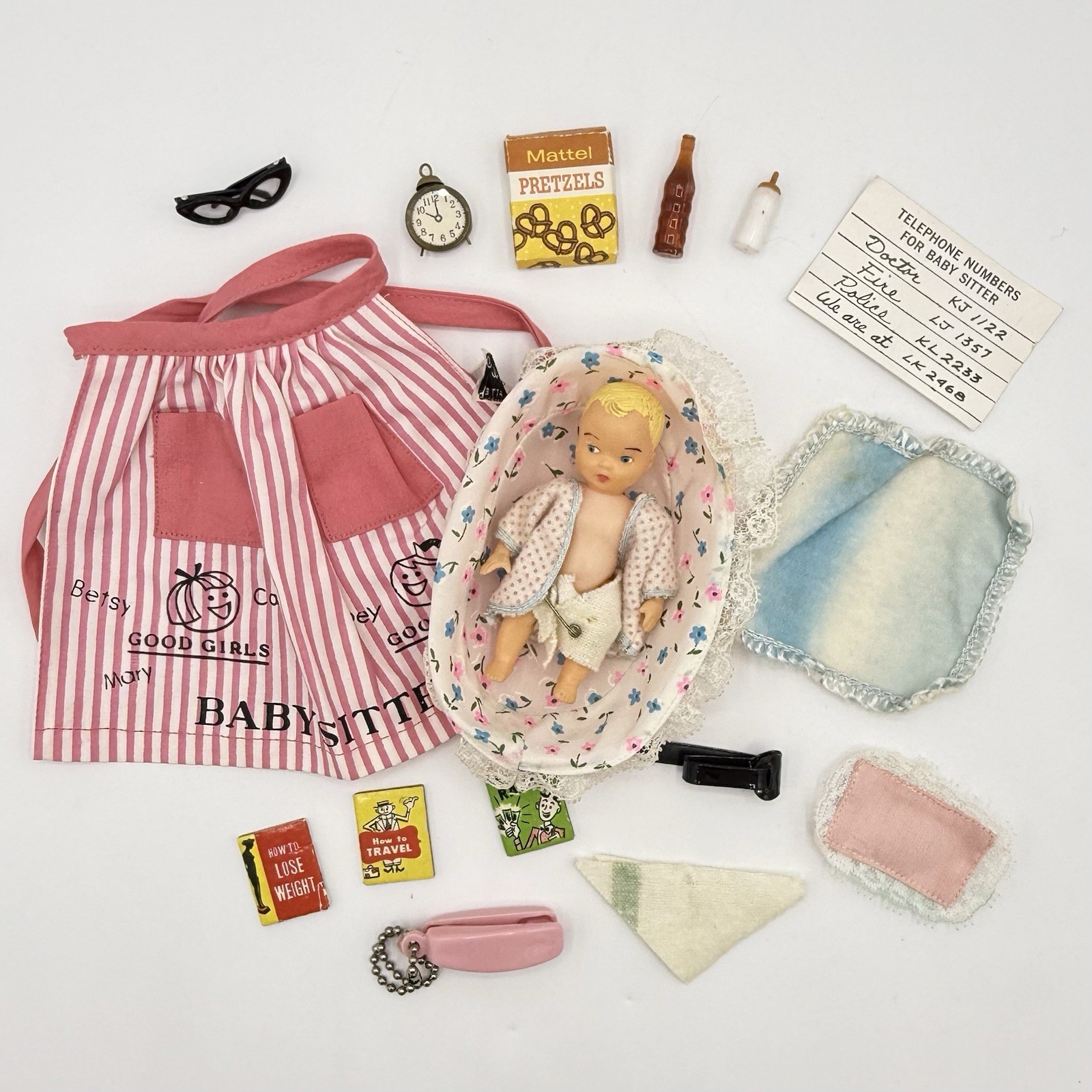 Vintage 1963 Barbie Baby-Sits #953 Outfit Babysitter Set 1960s - Almost Complete