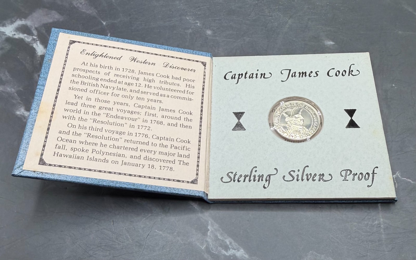 Hawaii Token - 1983 Sterling Silver Captain Cook Proof Original Hawaiian Coin