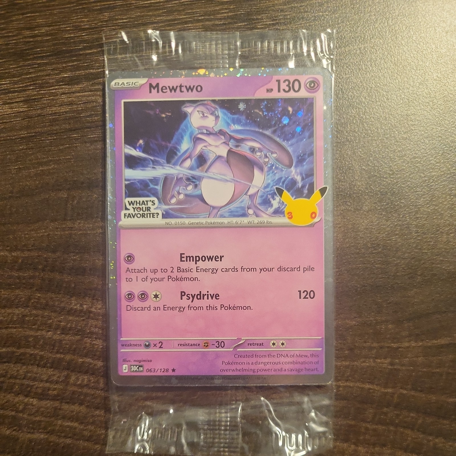 Pokemon TCG Mewtwo 063/128 30th Anniversary “What’s Your Favorite?” Sealed Promo