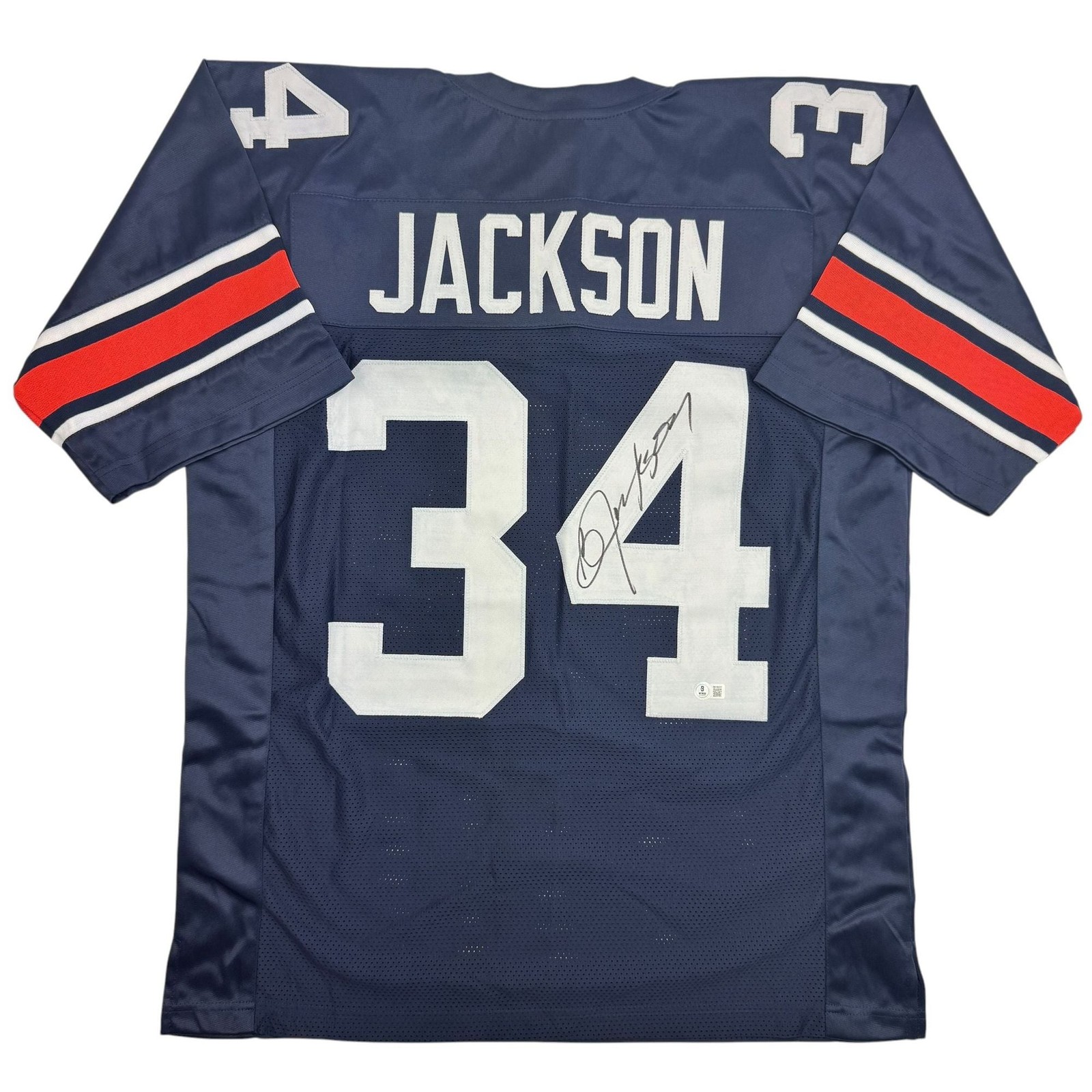 Autographed/Signed Bo Jackson Auburn Blue Football Jersey BAS COA Autographed/Signed Bo Jackson Auburn Blue Football Jersey BAS COA