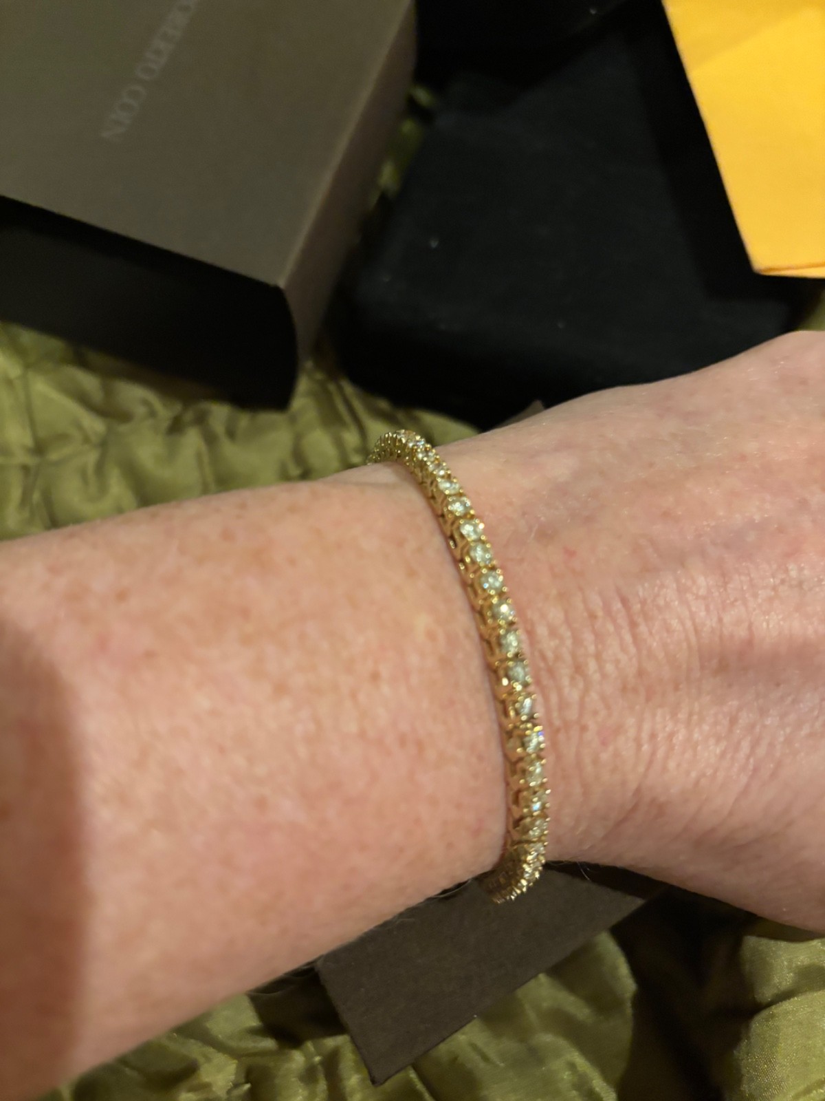 4CT Genuine Natural Diamond Tennis Bracelet For Wedding Sale  14k Yellow Gold