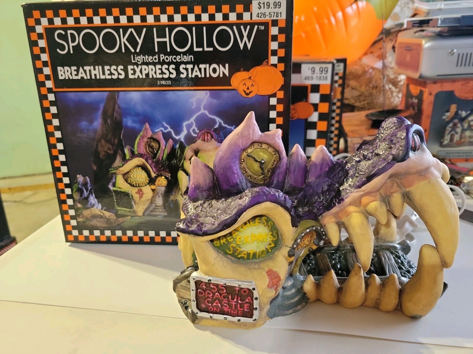 Vintage 1998 Spooky Hollow Lighted Porcelain Breathless Express Station Vintage 1998 Spooky Hollow Lighted Porcelain Breathless Express Station