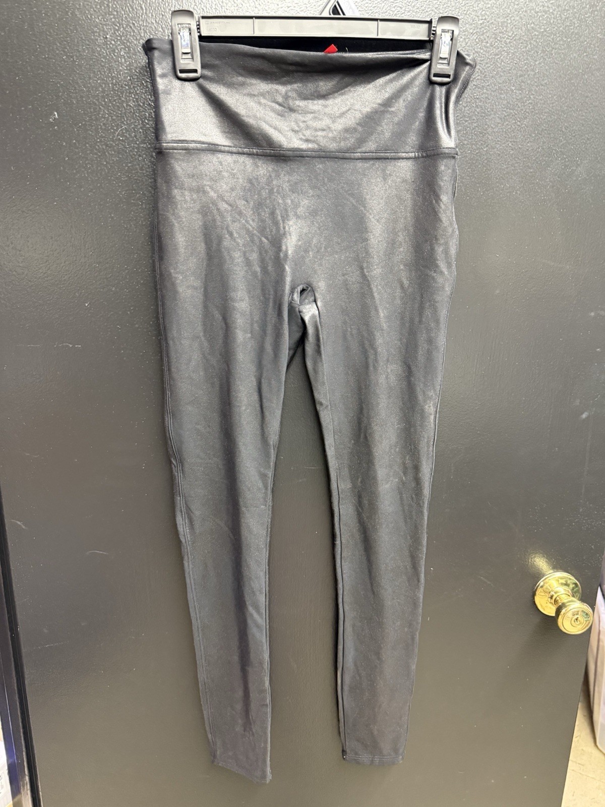 SPANX Faux Leather Leggings Black High Rise Shaping Pants Women\'s Size Large SPANX Faux Leather Leggings Black High Rise Shaping Pants Women\'s Size Large