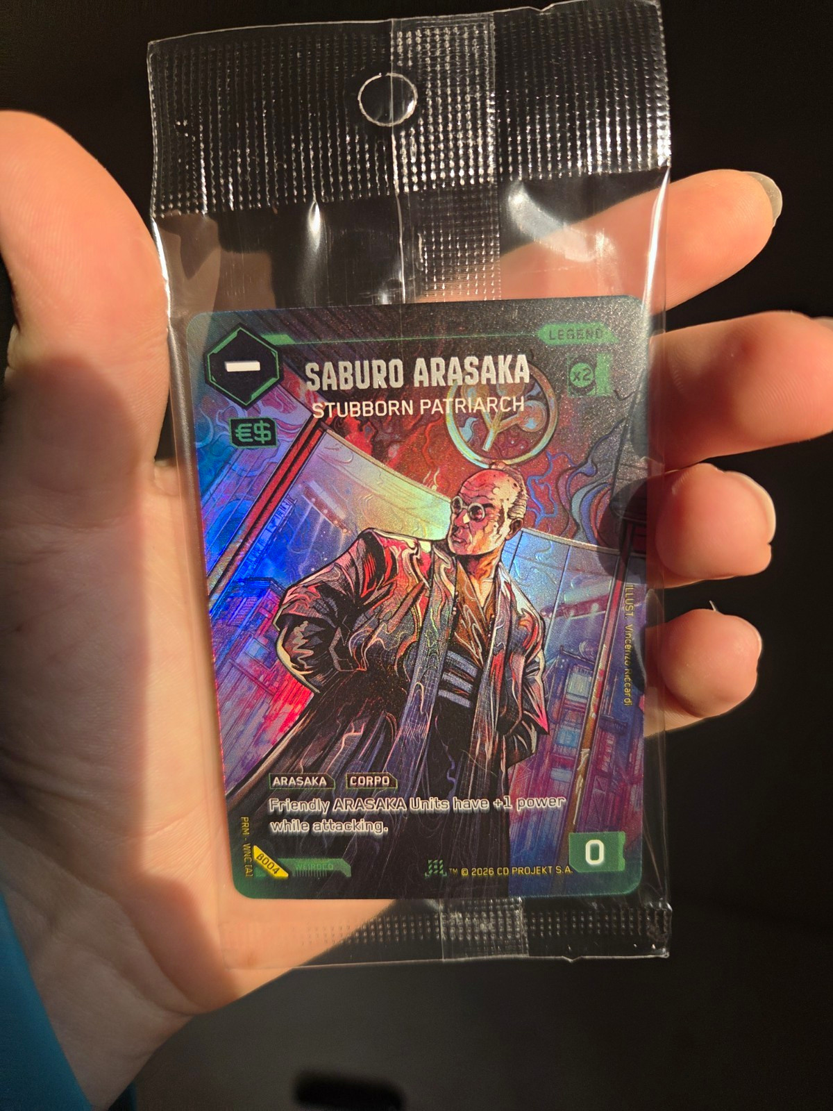 Saburo Arasaka Stubborn Patriarch(Nova Rare) B004 Cyberpunk TCG Box Topper Saburo Arasaka Stubborn Patriarch(Nova Rare) B004 Cyberpunk TCG Box Topper