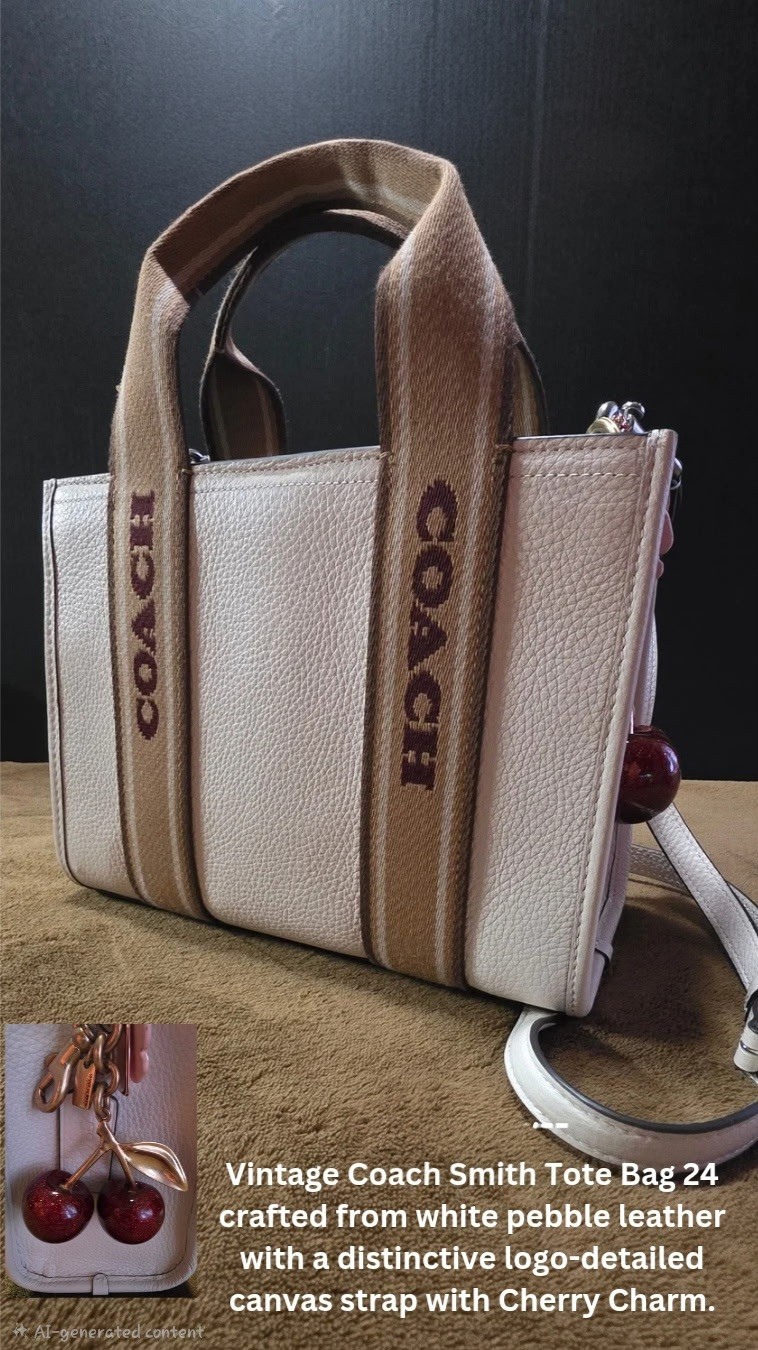 NWT COACH Smith Tote Bag 24 - CBH14 Refined Pebbled Leather/Gold/Chalk $378