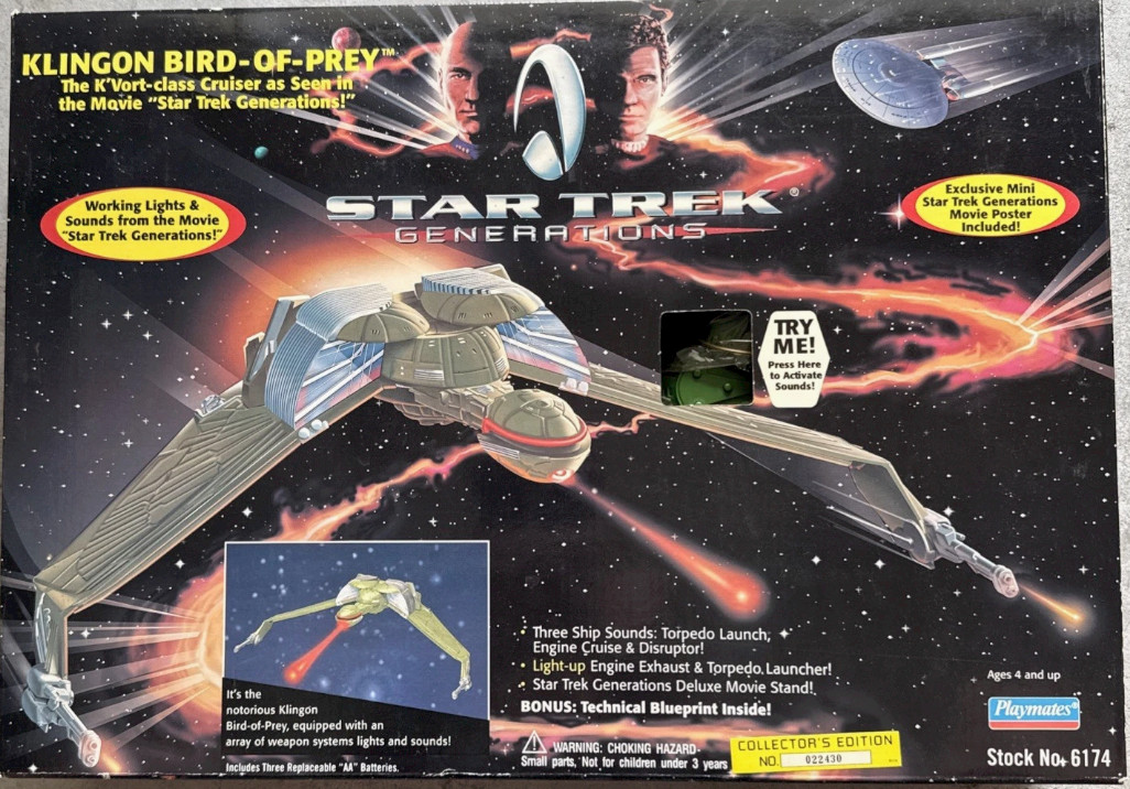 Star Trek Playmates Klingon Bird of Prey Reproduction Waterslide Decals