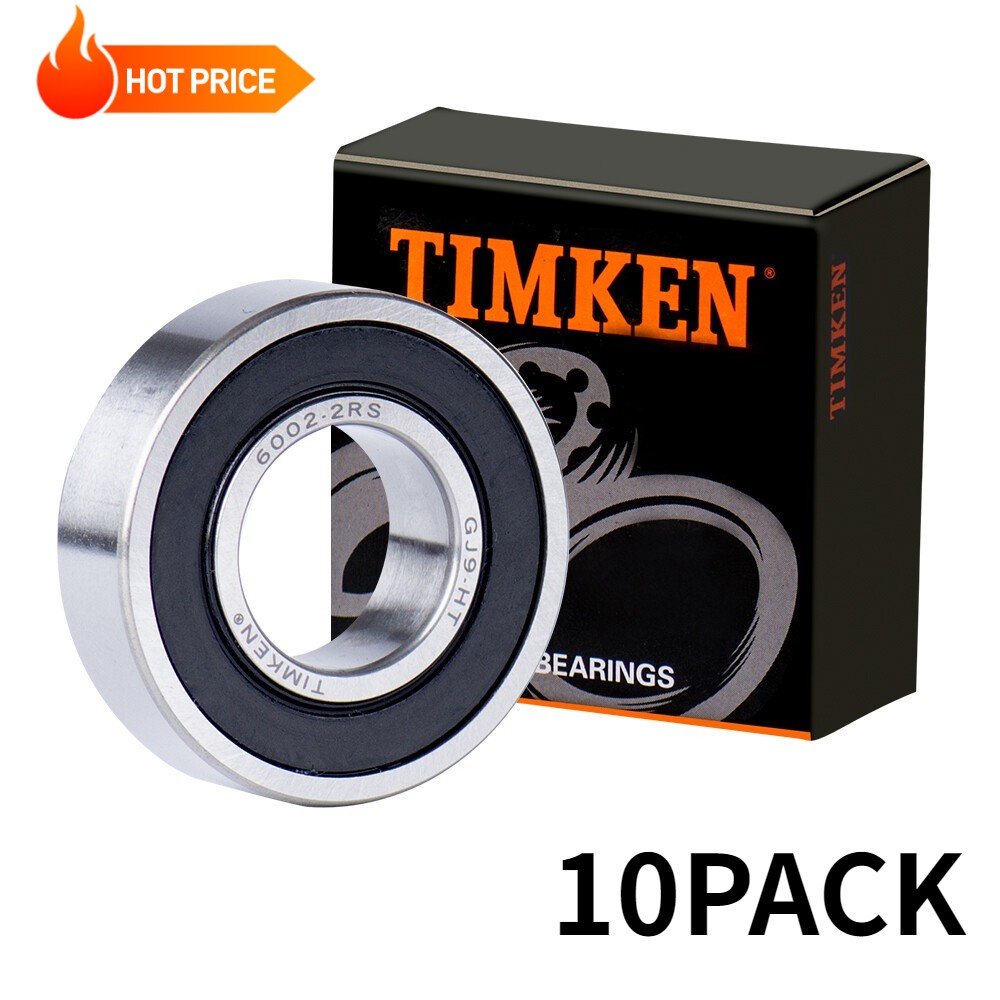 10PCS TIMKEN 6002-2RS 15X32X9MM Double Rubber Seal Ball Bearings 6002RS 10PCS TIMKEN 6002-2RS 15X32X9MM Double Rubber Seal Ball Bearings 6002RS