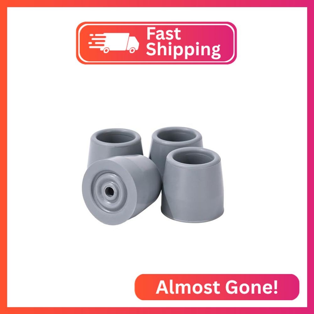 4PCS Rubber Walker Tips 1 \'\' Heavy Duty Replacement Tips for Walkers, Commodes,