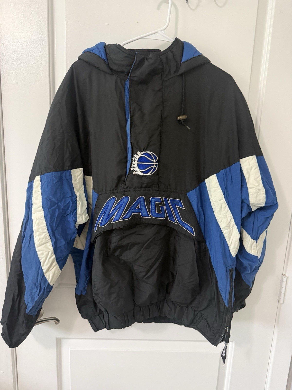 Vintage 90s Orlando Magic Starter Pullover Puffer Jacket NBA XL Hooded