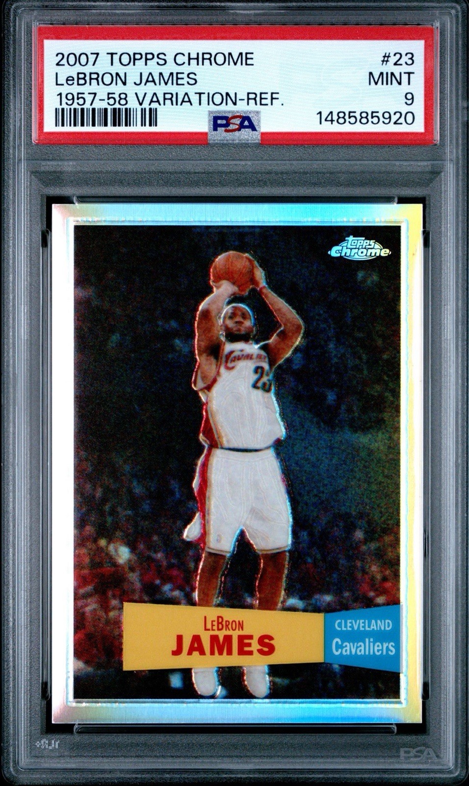 2007-08 Topps Chrome - LeBron James #23 1957-58 Variations Refractor /999 PSA 9