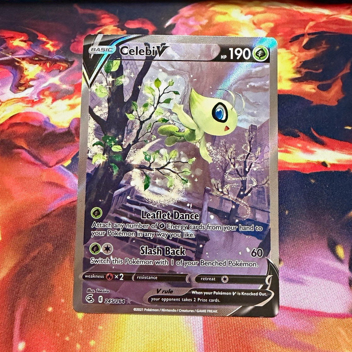 Celebi V 245/264 SWSH08 Fusion Strike Ultra Rare Full Art Holo