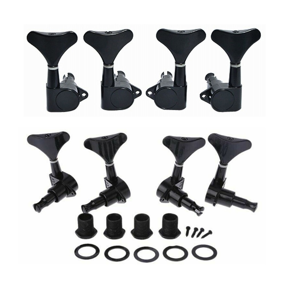 Black 2R2L Bass Guitar Tuning Pegs Tuner Machine Heads for PB JB Jazz Bass