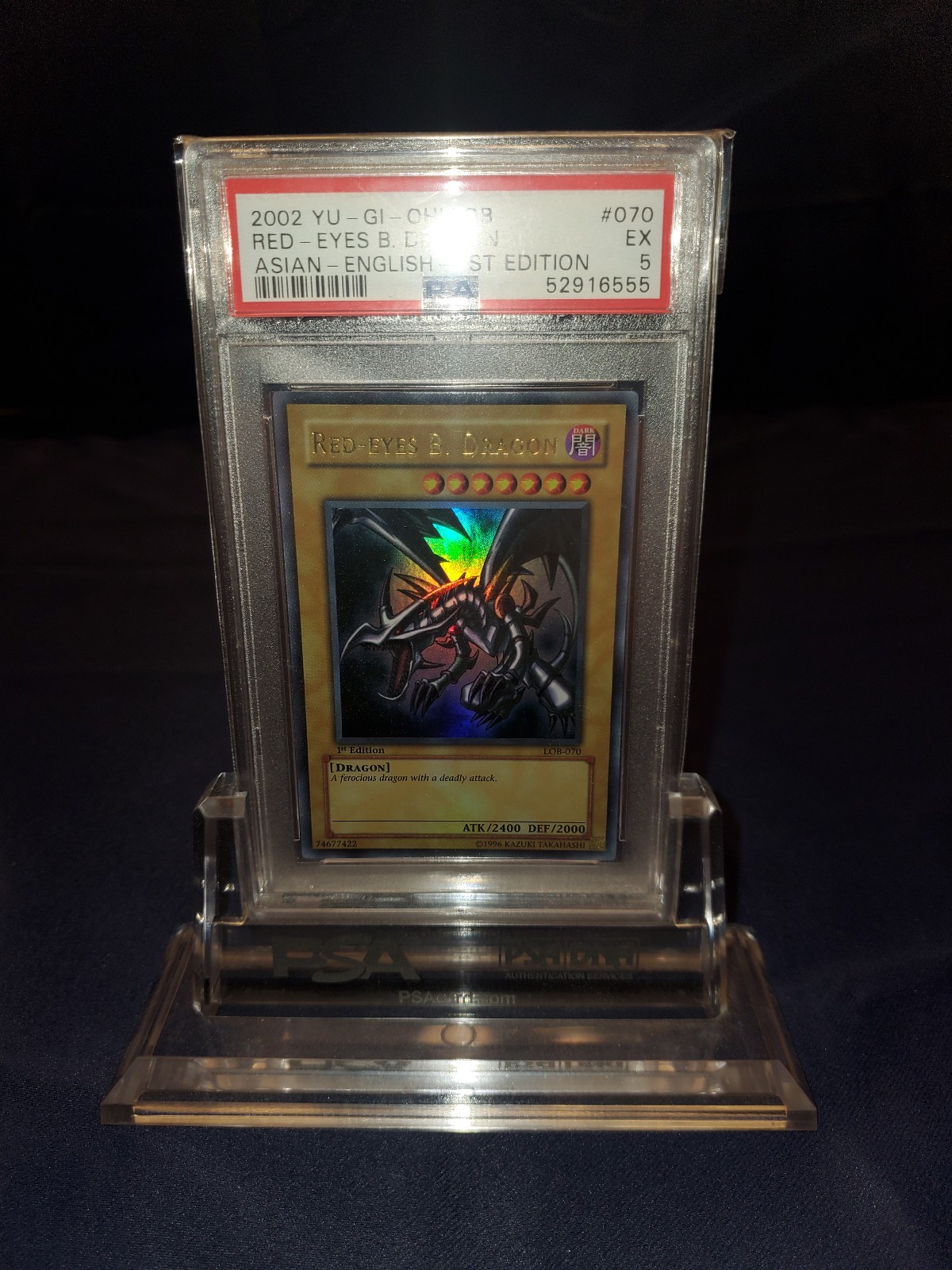 2002 Yu-Gi-Oh Legend of Blue Eyes White Dragon (LOB) Red-Eyes B. Dragon 1st Ed