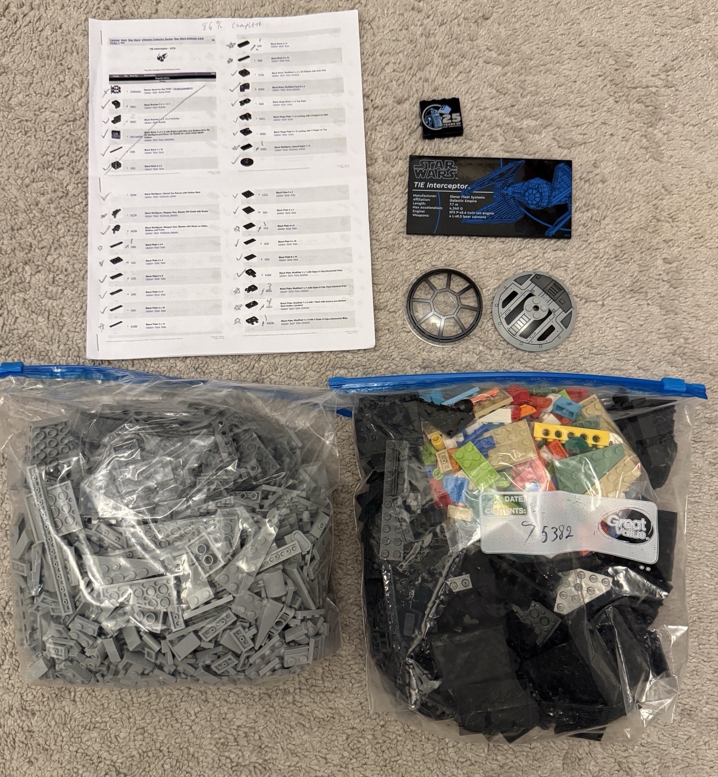 LEGO Star Wars UCS: TIE Interceptor 75382 (2024) - Partial see description