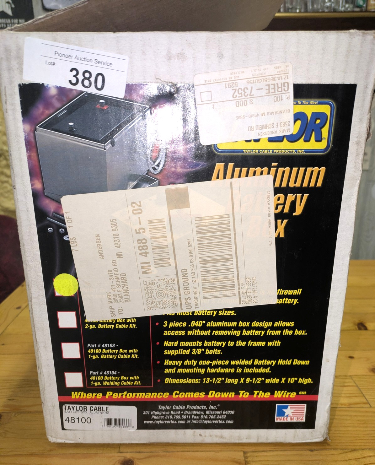 Taylor Cable Battery Box 48100 Aluminum Battery Box NO Hold-Down 13.5\ Taylor Cable Battery Box 48100 Aluminum Battery Box NO Hold-Down 13.5\