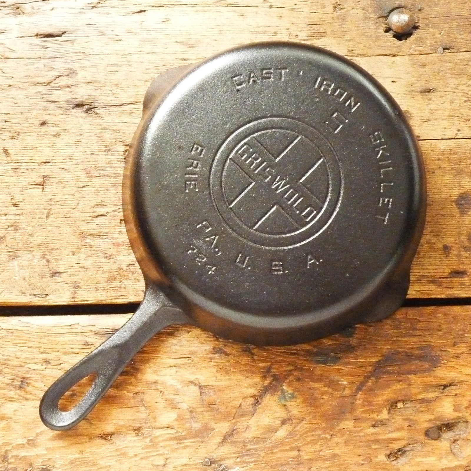 Vintage GRISWOLD Cast Iron SKILLET Frying Pan # 5 LARGE BLOCK LOGO - Ironspoon