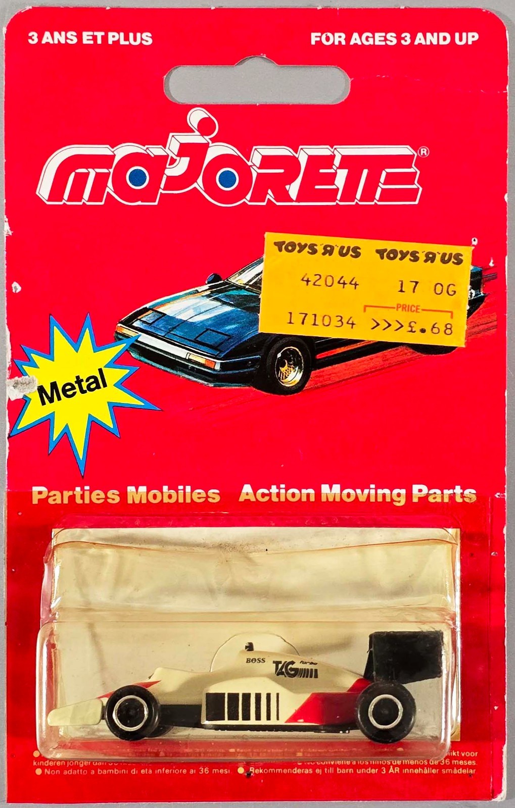 Vintage Majorette 289 1984 F1 McLaren MP4/2 / Niki Lauda-Alain Prost / France