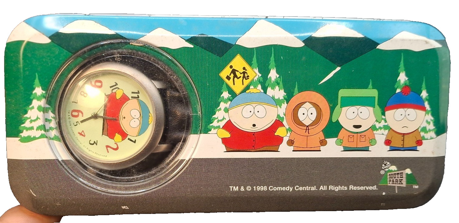 Vintage 1998 South Park Eric Cartman Watch Wristwatch Comedy Central in Tin Case Vintage 1998 South Park Eric Cartman Watch Wristwatch Comedy Central in Tin Case