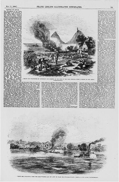 Virgin Bay Nicaragua 1856 Walker Army Steamer Burning Pier Costa Ricans