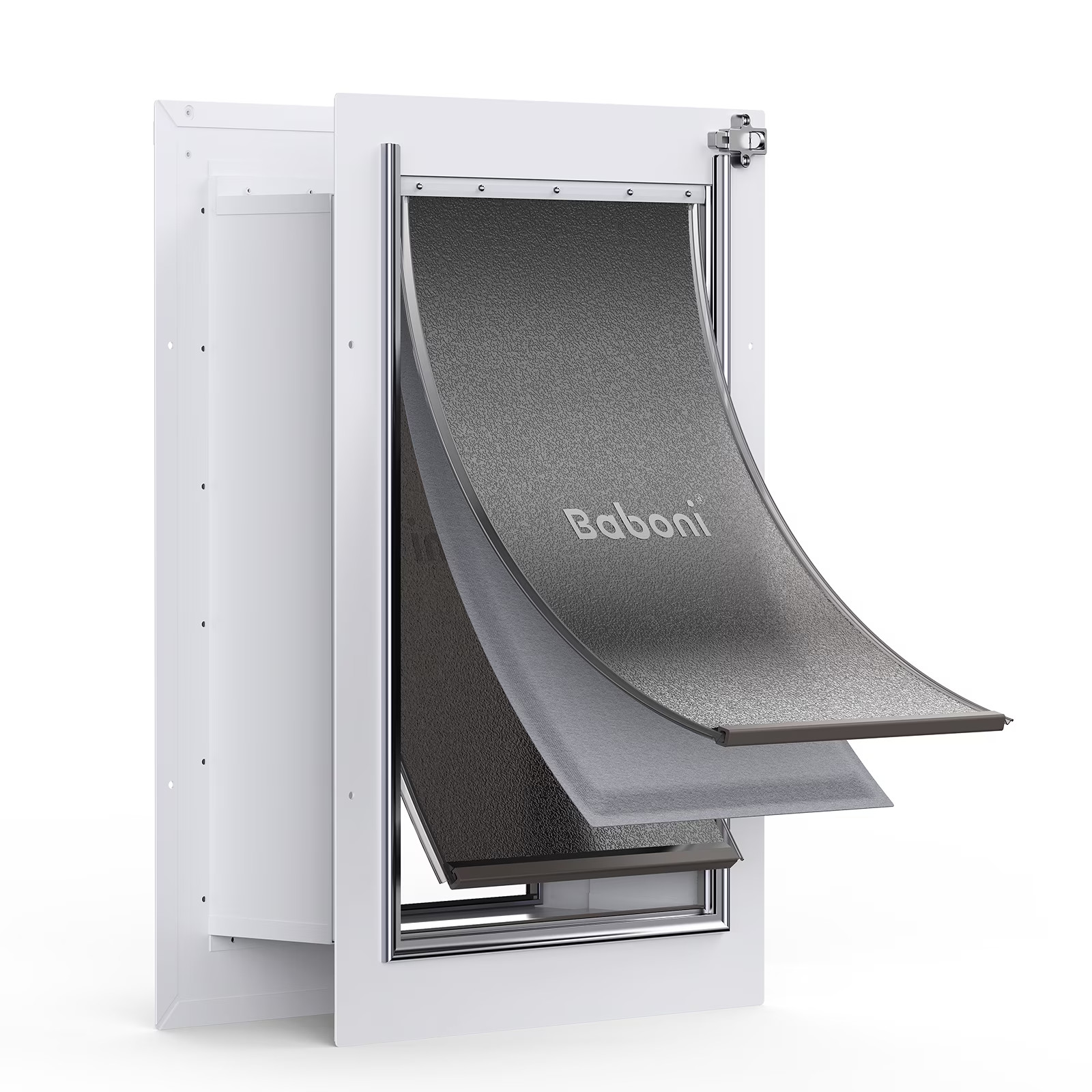 Baboni Pet Door For Wall Large Double Flap Steel Frame Baboni Pet Door For Wall Large Double Flap Steel Frame