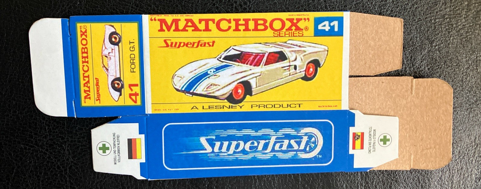 Matchbox Superfast #41 Ford G.T. ‘68-‘70 Type F Repro Box Matchbox Superfast #41 Ford G.T. ‘68-‘70 Type F Repro Box