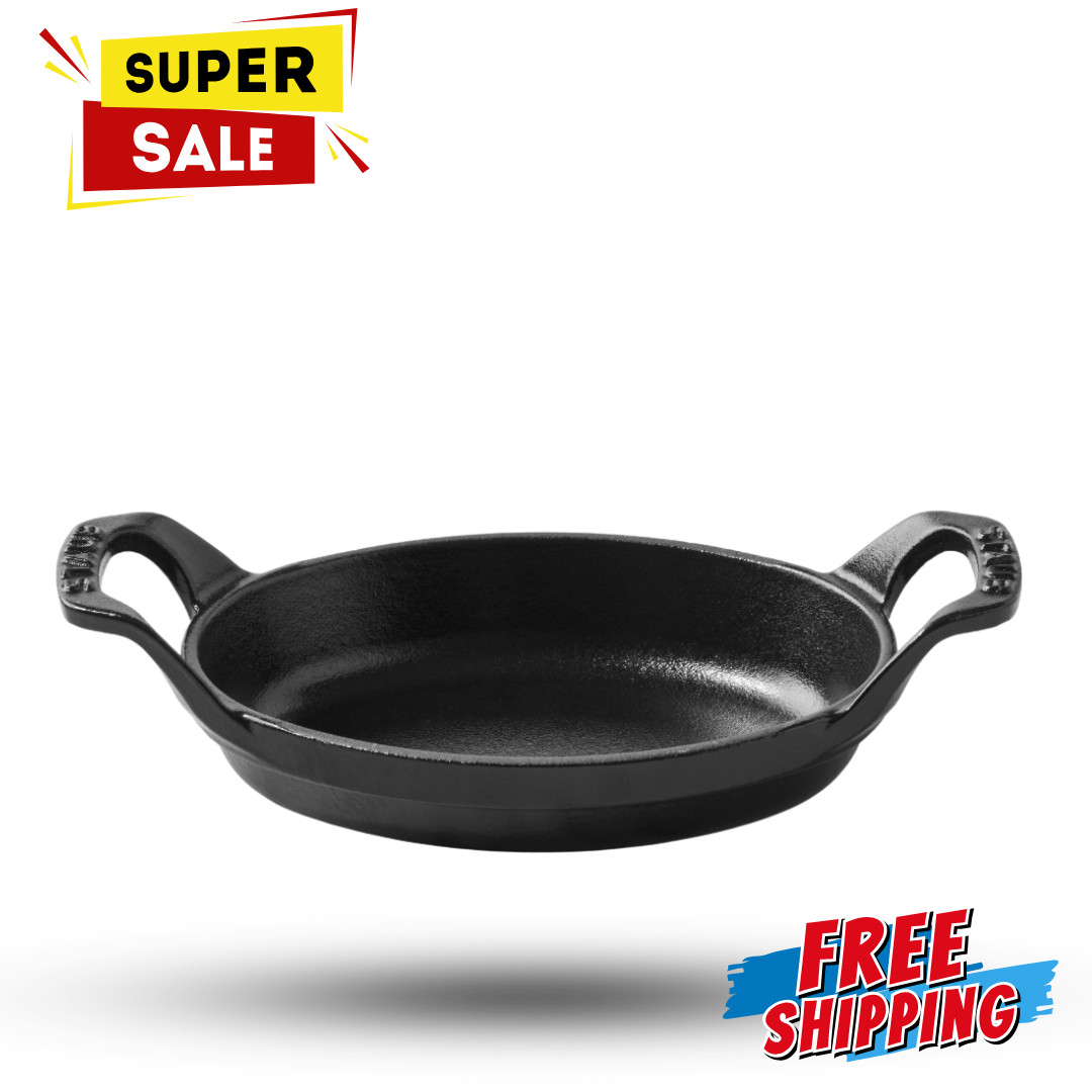 [FASH SALE] Staub Enameled Cast Iron Oval Gratin Baking Dish 5.5 NEW