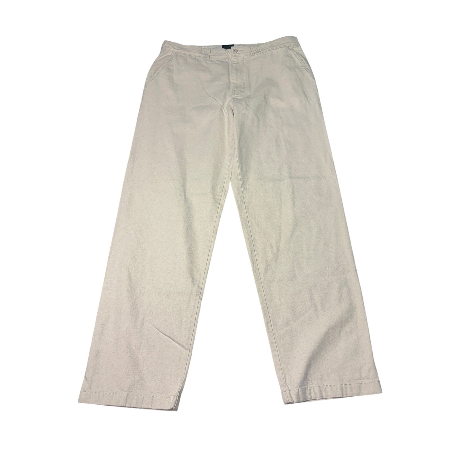 NWT OARSMAN J.Crew Classic Trouser In Canvas Mens 36x34 Pants Cream Cotton
