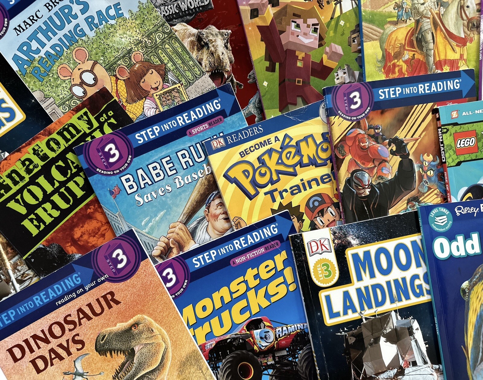 BOYS’ Random Book Lot of 10 Level 3 Step Into Reading, I Can Read, DK - GREAT
