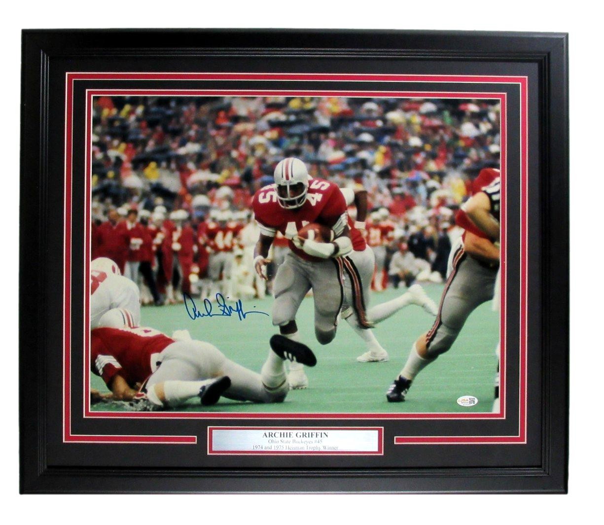 Archie Griffin OSU 1974/1975 Heisman Winner Signed 16x20 Photo Framed JSA 209214