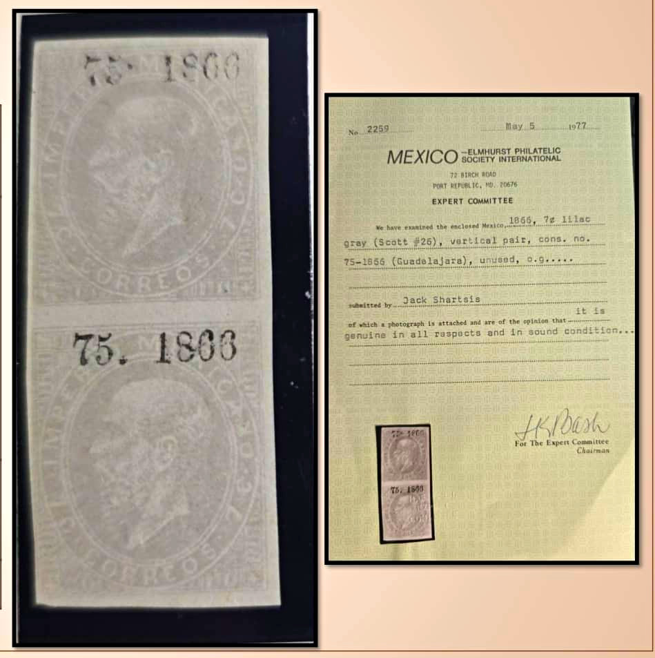 SM4)1866.GUADALAJARA.Lithographed Maximilian, 7 centavos. Mint. Scott: 26. SM4)1866.GUADALAJARA.Lithographed Maximilian, 7 centavos. Mint. Scott: 26.