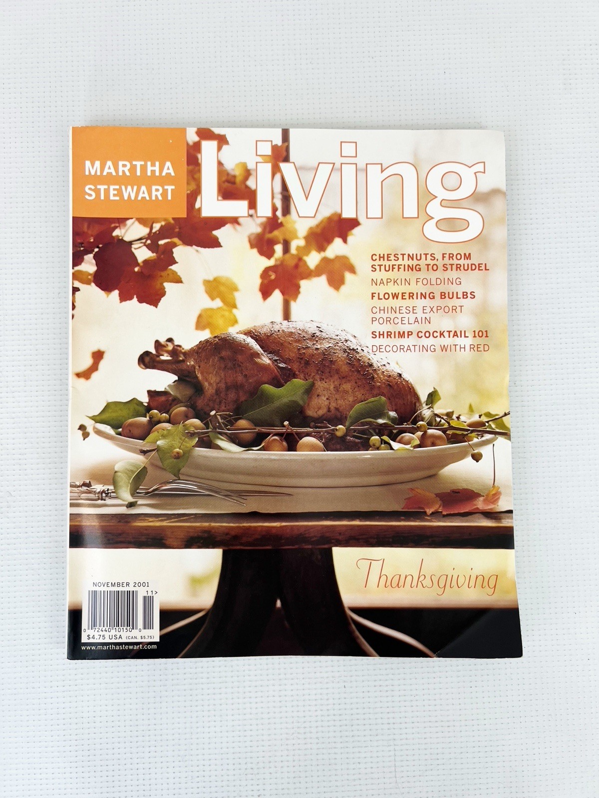 Vintage Martha Stewart Living November 2001 Thanksgiving Magazine Number 96