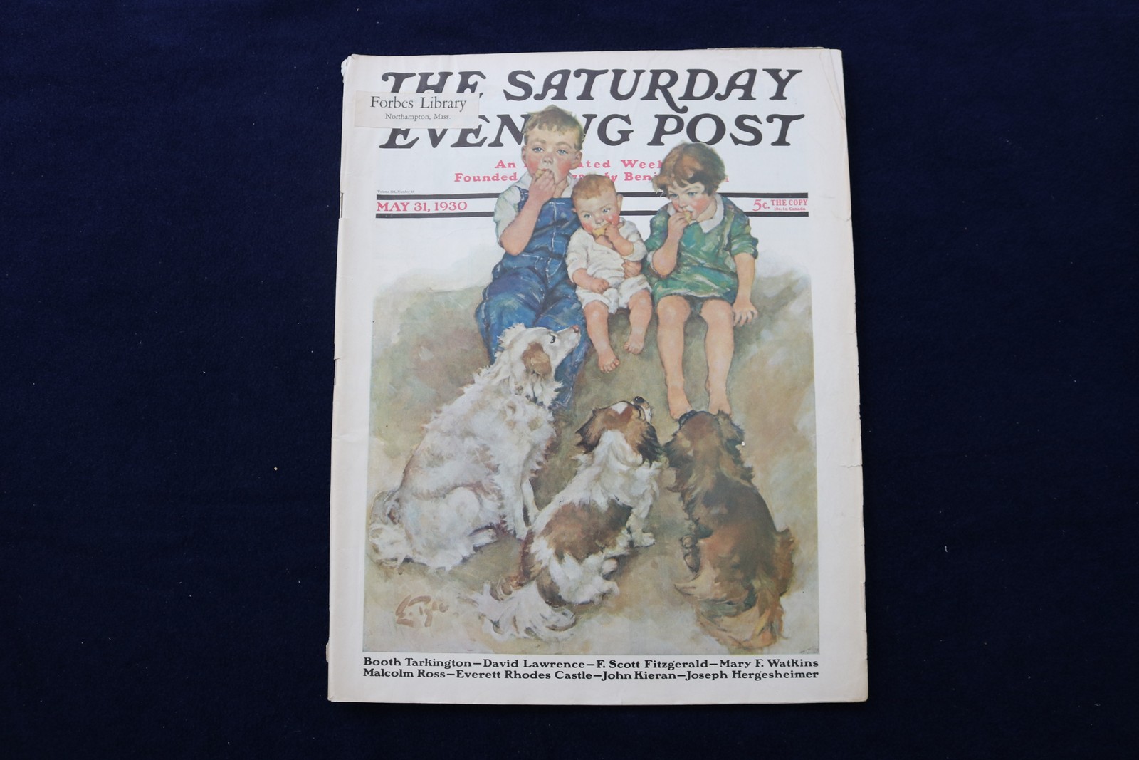 1930 MAY 31 THE SATURDAY EVENING POST MAGAZINE-CHILDREN AND DOGS COVER - E 33605