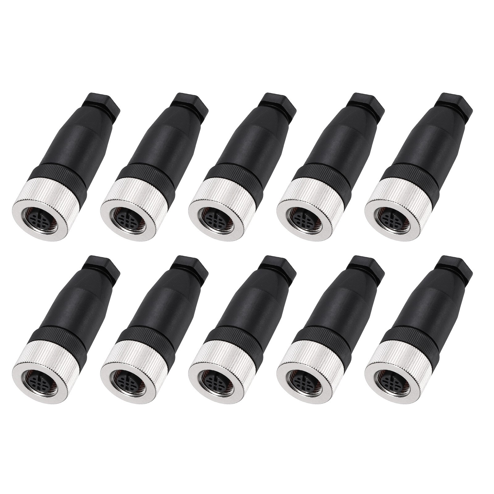 10 Pcs 4 Pin M12 Female Aviation Wire Connector, Waterproof Circular Connector